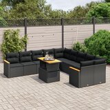 vidaXL 11-dijelni set vrtnih sofa od poliratana s jastucima crni | shoptok.hr