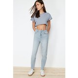 Trendyol Light Gray High Waist Slim Mom Jeans | shoptok.hr