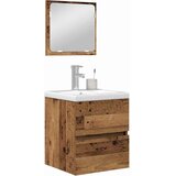  Set namještaja za kupaonicu Zidne 2 pcs Stari drvo i bijela | shoptok.hr