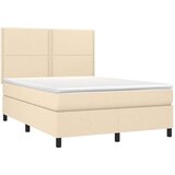 vidaXL Krevet s oprugama i madracem krem 140 x 190 cm od tkanine | shoptok.hr