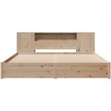 vidaXL Krevet s regalom za knjige bez madraca 200 x 200 cm od borovine | shoptok.hr