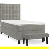 The Living Store Box spring postelja z vzmetnico svetlo siva 100x200 cm žamet - Box Spring Postelja, (21490506) | Shoptok.si
