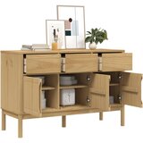 vidaXL Garderobna omara FLORO vošč. rjava 114x43x74 cm trdna borovina | Shoptok.si