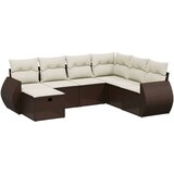 vidaXL 7-dijelni set vrtnih sofa od poliratana s jastucima smeđi | shoptok.hr