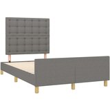 vidaXL Posteljni okvir z vzglavjem temno siv 120x190 cm tkanina | Shoptok.si
