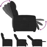  Naslonjač na podizanje crni od mikrovlakana | shoptok.hr