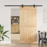 vidaXL Drsna vrata s kompletom vodil 95x210 cm trdna borovina | Shoptok.si