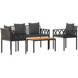 vidaXL Zunanji pohištveni set 4 pcs Siva in temno siva poli ratan, (5000293396) | Shoptok.si