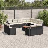 13-dijelni set vrtnih sofa s jastucima poliratan crni | shoptok.hr