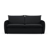 Cosmopolitan Design Črna žametna raztegljiva sedežna garnitura 194 cm Vienna – Cene