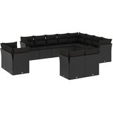  12-dijelni set vrtnih sofa od poliratana s jastucima crni | shoptok.hr