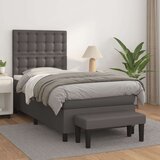  Box spring postelja z vzmetnico siva 80x200 cm umetno usnje, (20899282) | Shoptok.si