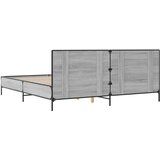  Okvir za krevet boja hrasta 200x200cm konstruirano drvo i metal Siva 200 x 200 cm | shoptok.hr