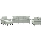 Maison Chic Sedežna garnitura - kavč 4-delna z vzglavniki svetlo siv žamet, (21728893) | Shoptok.si