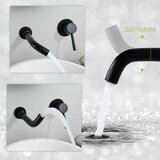 PHASAT stenska medeninasta armatura za umivalnik z 360° vrtljivim izlivom | Shoptok.si