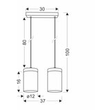 Candellux Lighting Wels Visilica Crna + Drvo 2x40W E27 | Eponuda.com