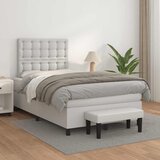 Krevet box spring s madracem bijeli 120x190 cm od umjetne kože | Eponuda.com