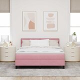  LED Box Spring Krevet s madracem Ružičasta 140 x 190 cm Baršun | Eponuda.com