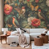  Foto tapeta - Flowers birds and butterflies – vintage-style illustration 196x140 | shoptok.hr