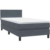 vidaXL Box spring krevet s madracem tamnosivi 90x220 cm baršunasti | shoptok.hr