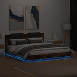  Okvir kreveta s uzglavljem LED boja dimljenog hrasta 180x200 cm | shoptok.hr