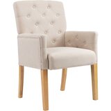 The Living Store Jedilni stol z naslonjali za roke bež blago - Jedilni Stol, (21494056) | Shoptok.si