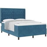 vidaXL Box Spring postelja z vzmetnico temno modra 160x200 cm žamet, (22050352) | Shoptok.si