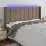  LED uzglavlje smeđesivo 183 x 16 x 118/128 cm od tkanine | shoptok.hr