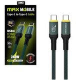 Max Mobile DATA KABEL TYPE C-TYPE C RDD3238 Thunderbolt 5, 240W,80Gbps,8k, 1.50m | shoptok.hr