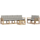 vidaXL Zunanja garnitura za sedenje 7 pcs Bela in svetlo siva, (5000269470) | Shoptok.si
