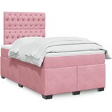  The Living Store Box spring postelja z vzmetnico roza 120x200 cm žamet - Box Spring Postelja, (21492283) Cene