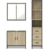 vidaXL Kopalniška garnitura 3-delna sonoma hrast inženirski les | Shoptok.si