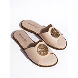 GOODIN Elegant beige women's flip-flops Cijene