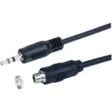 utičnica audio adapterski kabel [1x 3,5 mm banana utikač - 1x priključna doza za 3,5 mm banana utikač] 1 m crna