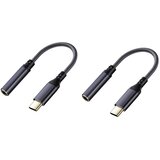 INF USB-C na 3,5mm adapter, pozlačen vtič, pleten aluminij, 2 kosa Black, (5000296349) Cene