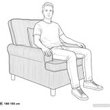 XXL fotelja s jastucima Svjetlosiva Tkanina od 1 5 linija - Svjetlosiva 85 cm | shoptok.hr