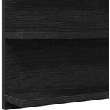 vidaXL Kopalniška omarica z ogledalom črn hrast 90x11x45 cm inženirski les | Shoptok.si