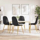 vidaXL Blagovaonske stolice 4 kom crne baršunaste | shoptok.hr