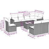  9-dijelni set vrtnih sofa s jastucima bež od poliratana | shoptok.hr