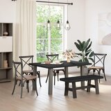  Klupa za blagovanje NOAIN 120 x 41 x 45 cm Masivna borovina - Oblik 120 cm Crna Cijene