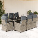  9-dijelni vrtni blagovaonski set sivi od poliratana Siva 190 cm table length Cijene