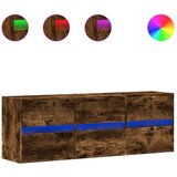 Maison Chic Stenska TV omarica - TV stojalo - Televizijska omarica z LED lučkami dimljeni hrast 130x31x45 cm, (21701195) Cene