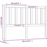  Uzglavlje za krevet crno 146 x 4 x 100 cm od masivne borovine | shoptok.hr