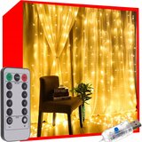 Malatec Novoletne lučke svetlobna zavesa 300 LED toplo bela 8 funkcij 290x290cm USB, (20849386) Cene
