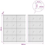  Gabion s žicom debljine 5 mm i mrežom 10x10 cm 1200x20x200 cm | shoptok.hr