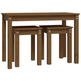  komplet mizic 3 kosi medeno rjava trdna borovina, (20712467) | Shoptok.si
