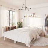 Maison Chic Posteljni okvir - Dvoposteljna postelja - Zakonska postelja bel iz trdne borovine 160x200 cm-J3040, (21765380) | Shoptok.si