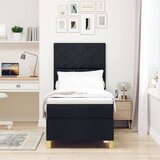 Box Postelja z vzmetnico z vzglavjem Črna 80 x 200 cm blago, (5000128392) | Shoptok.si