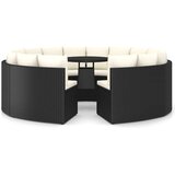  9-dijelni set vrtnih sofa od poliratana s jastucima crni | shoptok.hr