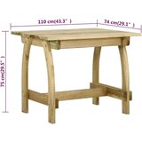vidaXL Vrtni stol 110 x 74 x 75 cm od impregnirane borovine | shoptok.hr